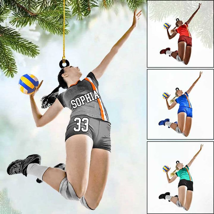 Personalized Volleyball Women Player Acrylic Ornament, Volleyball Ornament, Custom Christmas Ornament