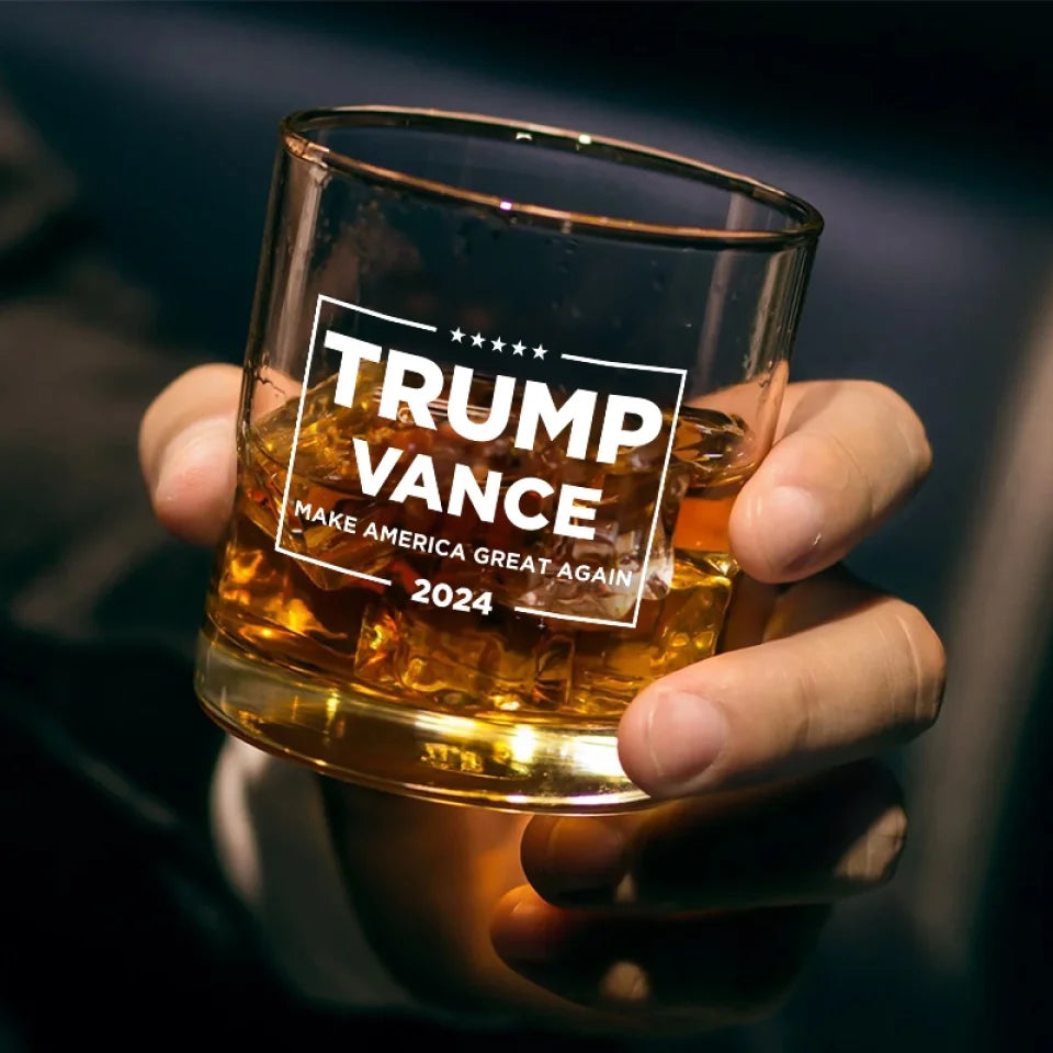 Trumpvance Make America Great Again Whiskey Glass, Patriotic Wine Glas –  CustomFam