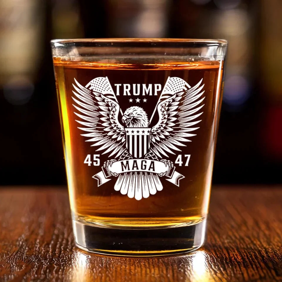 Think Big, Fly High Whiskey Glass, Trump2024 America Eagle Wine Glass, Dad Christmas Gift