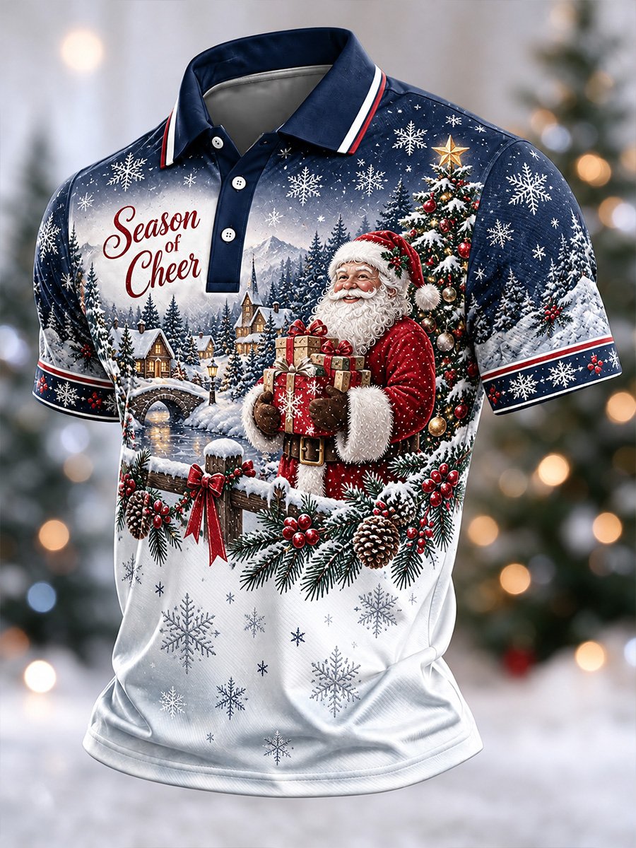 Season Of Cheer Santa Claus Polo Shirt for Men