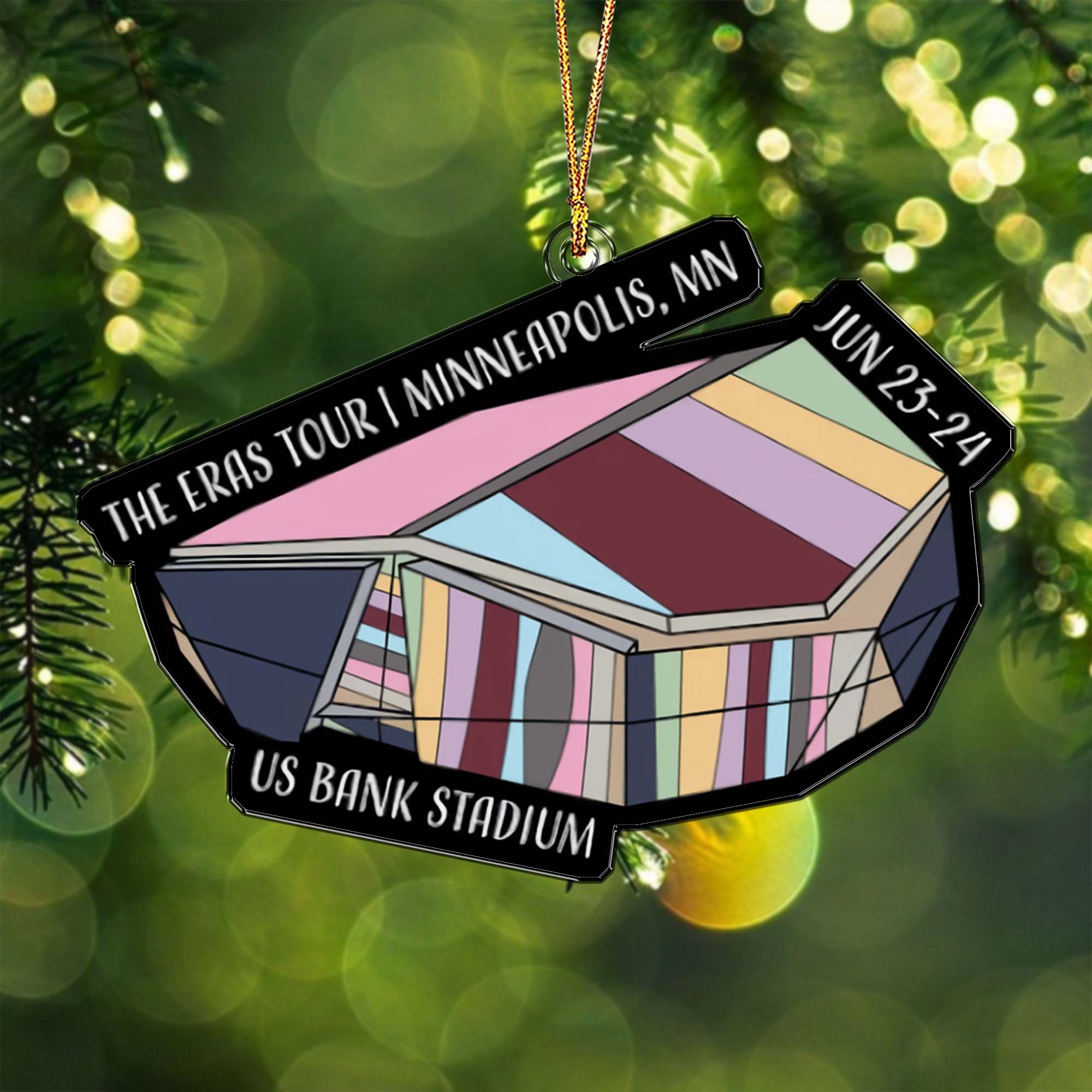 The Eras Tour Minneapolis Stadium Personalized Acrylic Christmas Ornament, Gift For Swifties