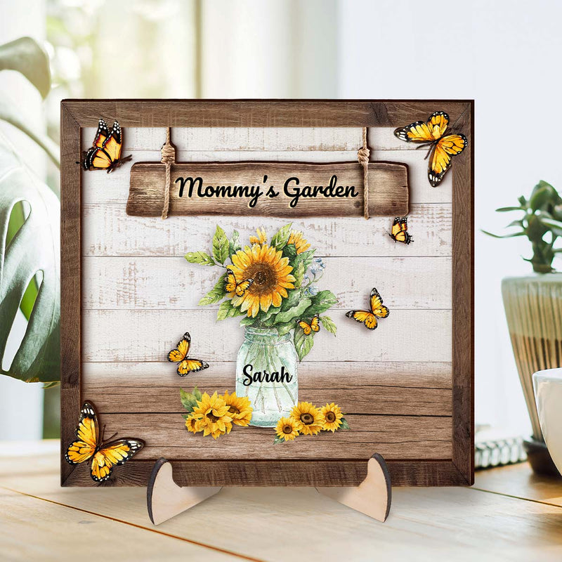 Grandma's Garden Personalized 2-Layered Wooden Plaque, Mother's Day Gift, Gift For Mom