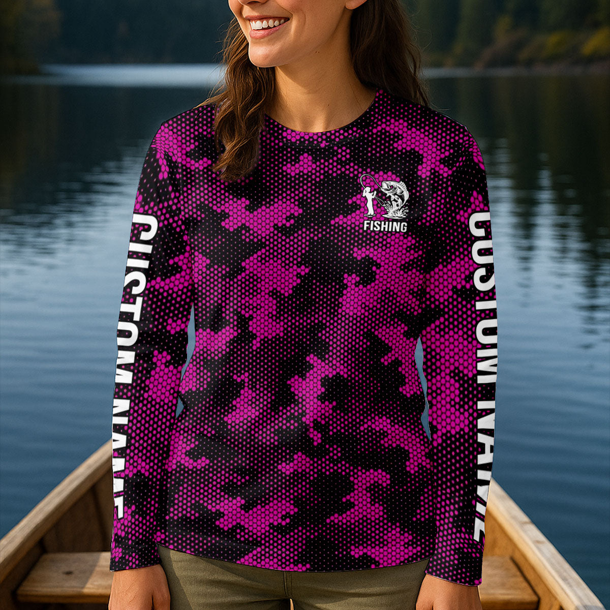 Never Underestimate An Old October Fishing Woman UPF Shirt, Womens Fishing Shirt