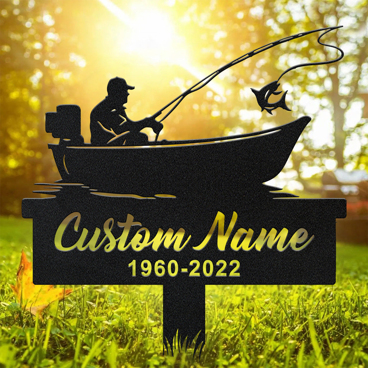 Fisherman Memorial, Metal Memorial Plaques, Custom Laser Cut Metal Signs, Metal Name Sign
