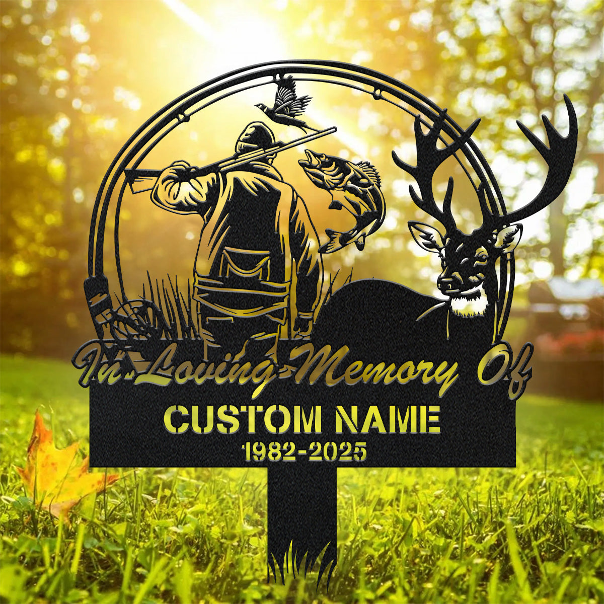 Custom Fishing Metal Memorial Plaques, In Loving Memory Sign, Laser Cut Metal Signs, Personalized Metal Signs