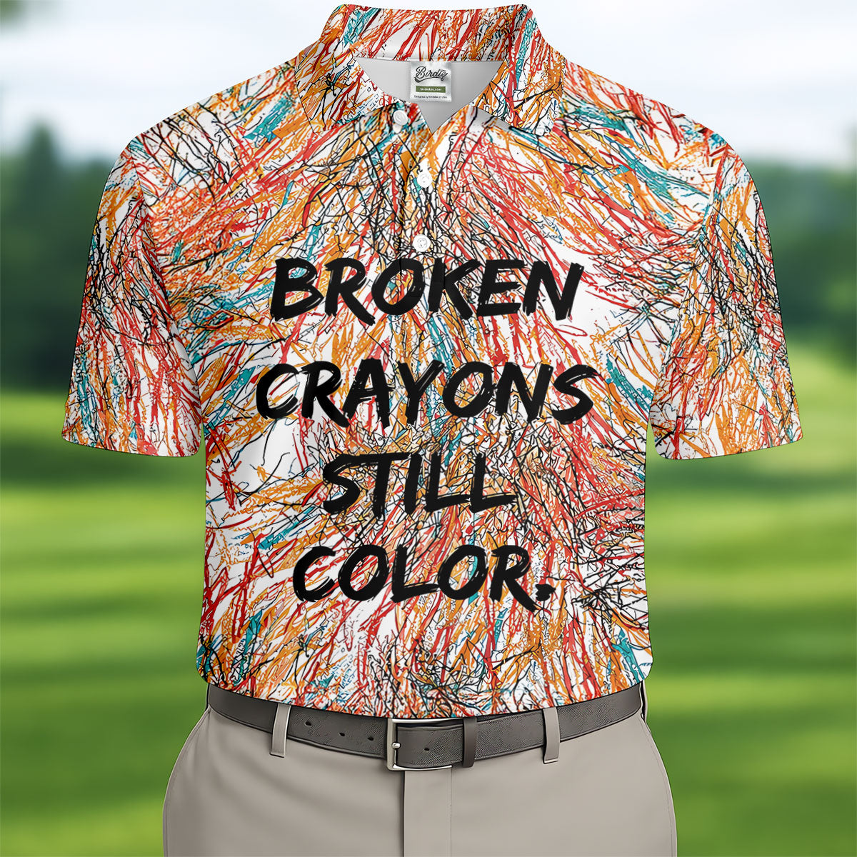 Broken Crayons Still Color Mental Health Awareness Golf Polo Shirt, Mens Golf Polo, Printed Golf Shirts