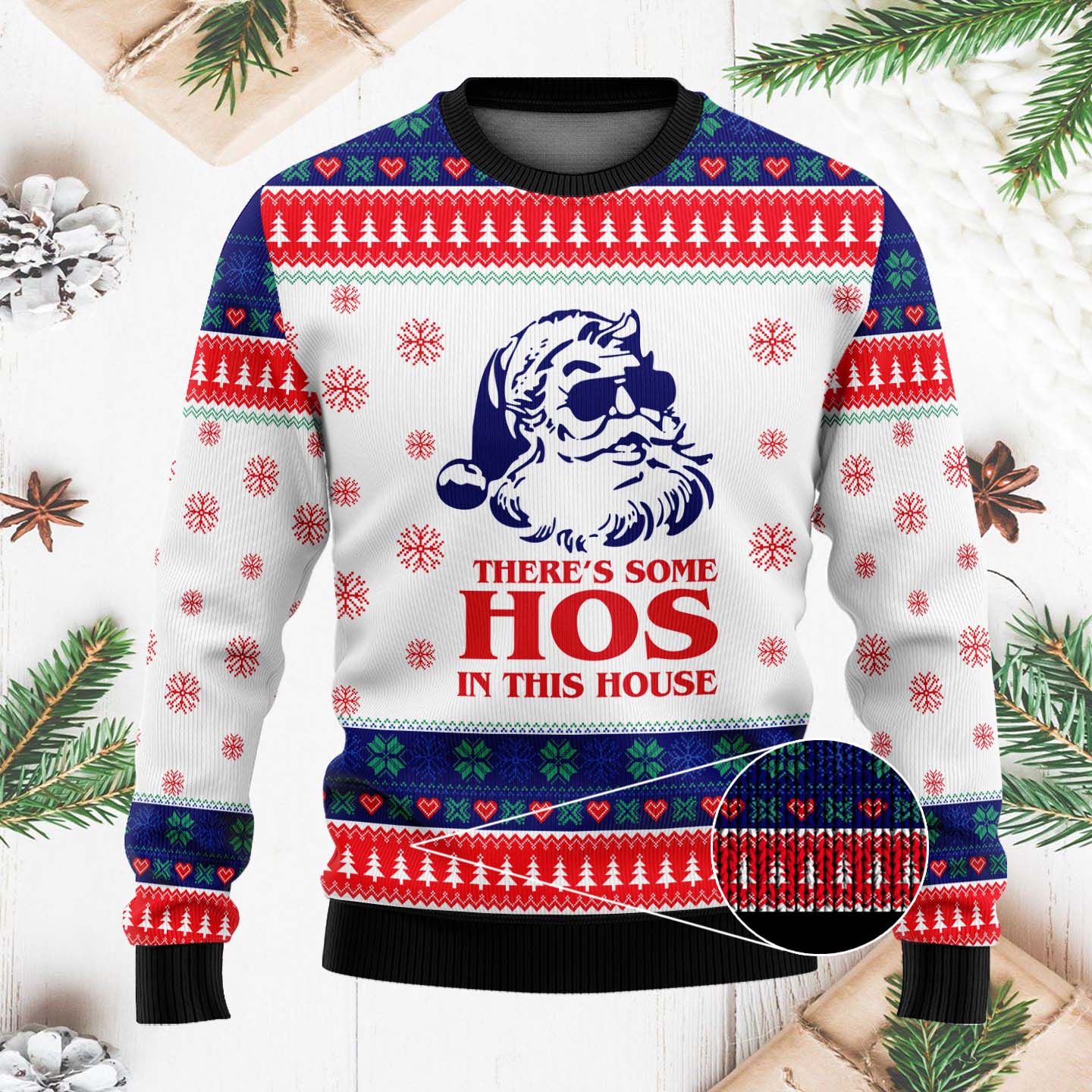 There's Some Hos In This House Funny Christmas Ugly Sweater, Christmas Gifts