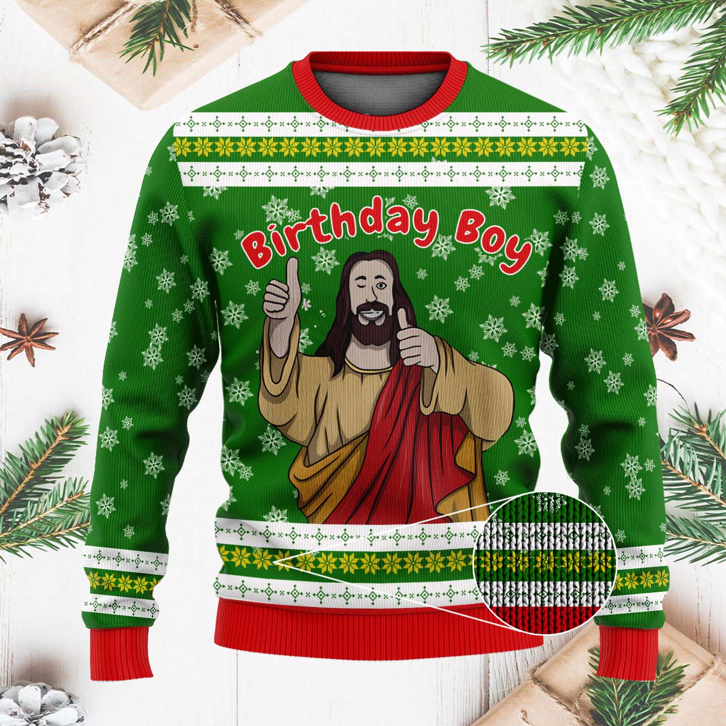 Birthday Boy Funny Christmas Ugly Sweater, Funny Jesus Gift, Christmas Gifts