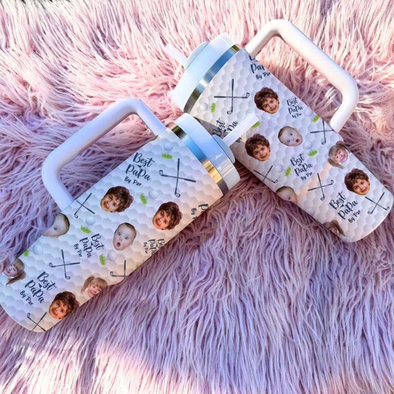 Best Papa By Par Custom Face Tumbler, Gift For Golf Lover