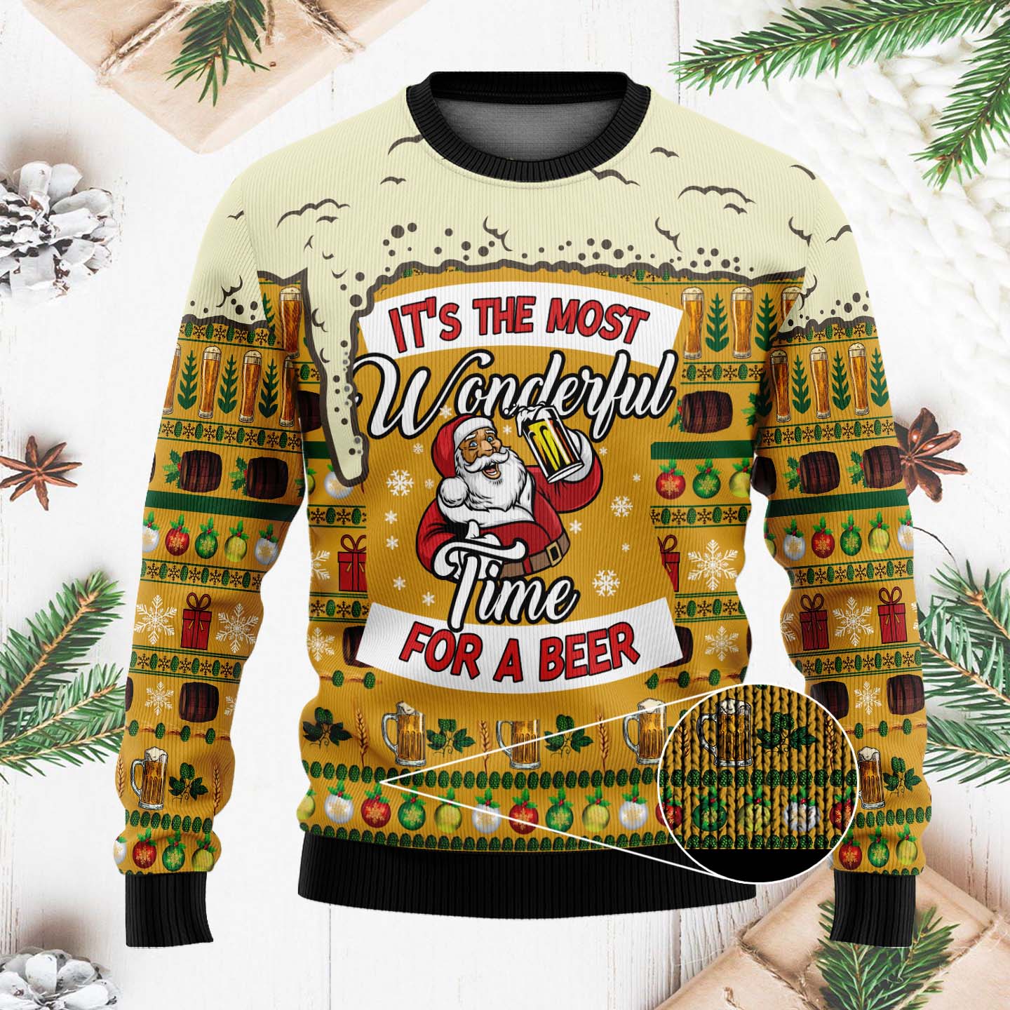It's The Most Wonderful Time For A Beer Funny Christmas Ugly Sweater, Christmas Gifts