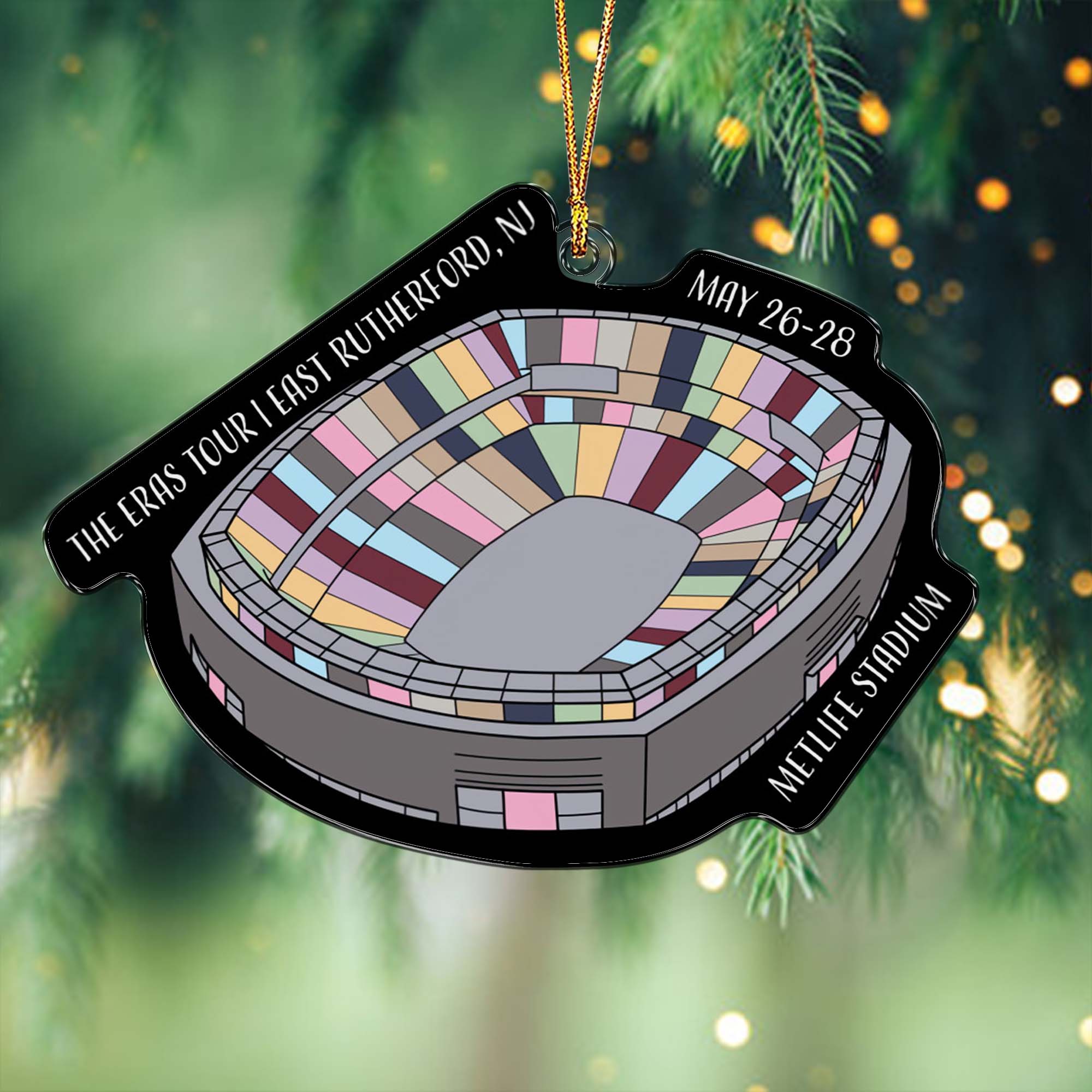 The Eras Tour East Rutherford Stadium Personalized Acrylic Christmas Ornament, Gift For Swifties