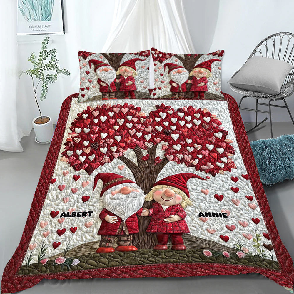 Personalized Grome Quilt Bed Sets, Couple Bedding Set, Valentine Gift For Couple