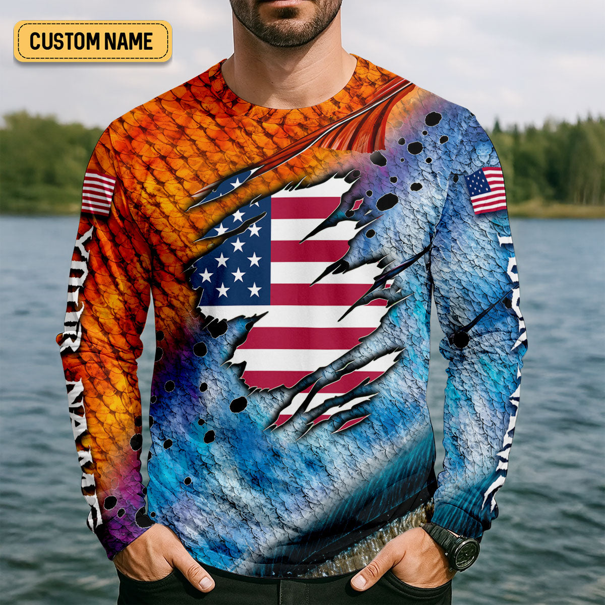 Custom Hometown Pride Angler UPF Shirt, Fishing Jersey, Mens Fishing Apparel