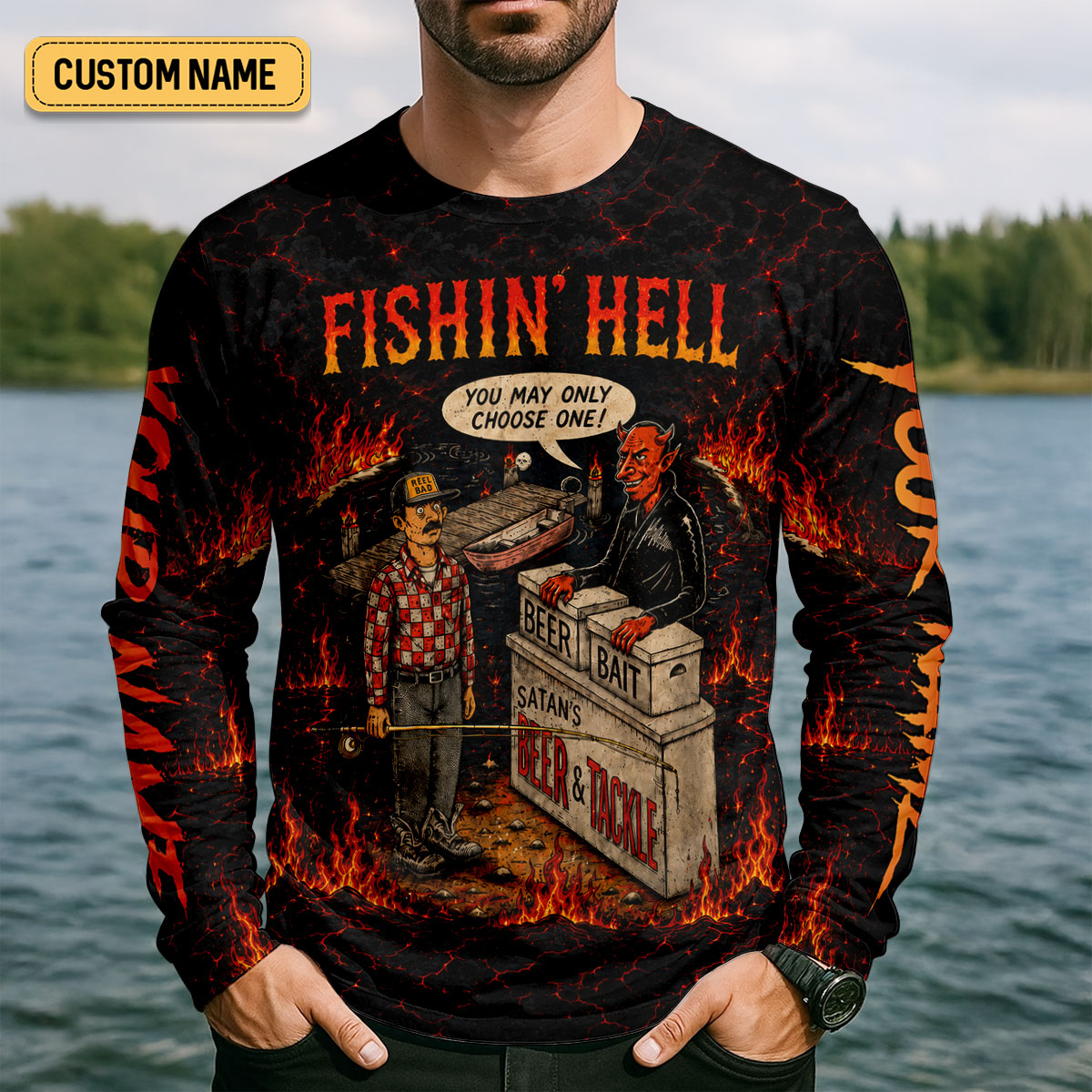 Fishin Hell You May Only Choose One Custom UPF Shirt, Funny Fishing Shirt, Mens Shirt