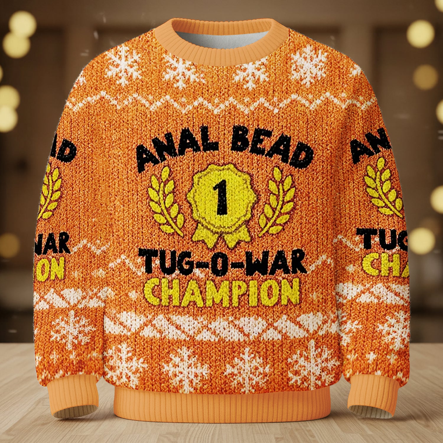 Bead Tug O War Champion Orange Ugly Sweater, Funny Ugly Christmas Sweater, Christmas Ugly Sweatshirt