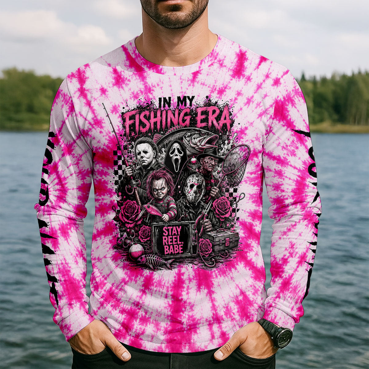 In My Fishing Era Horror Character Shirt, Fishing Shirts For Men, Long Sleeve Shirt