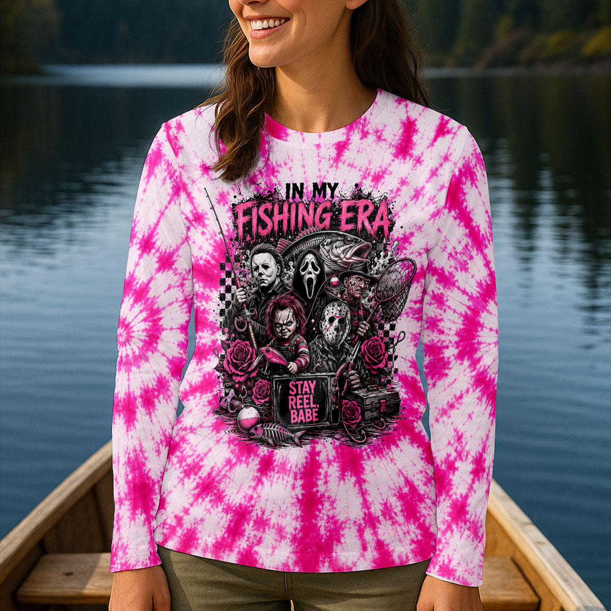 In My Fishing Era Horror Character Shirt, Fishing Shirts For Women, Long Sleeve Shirt