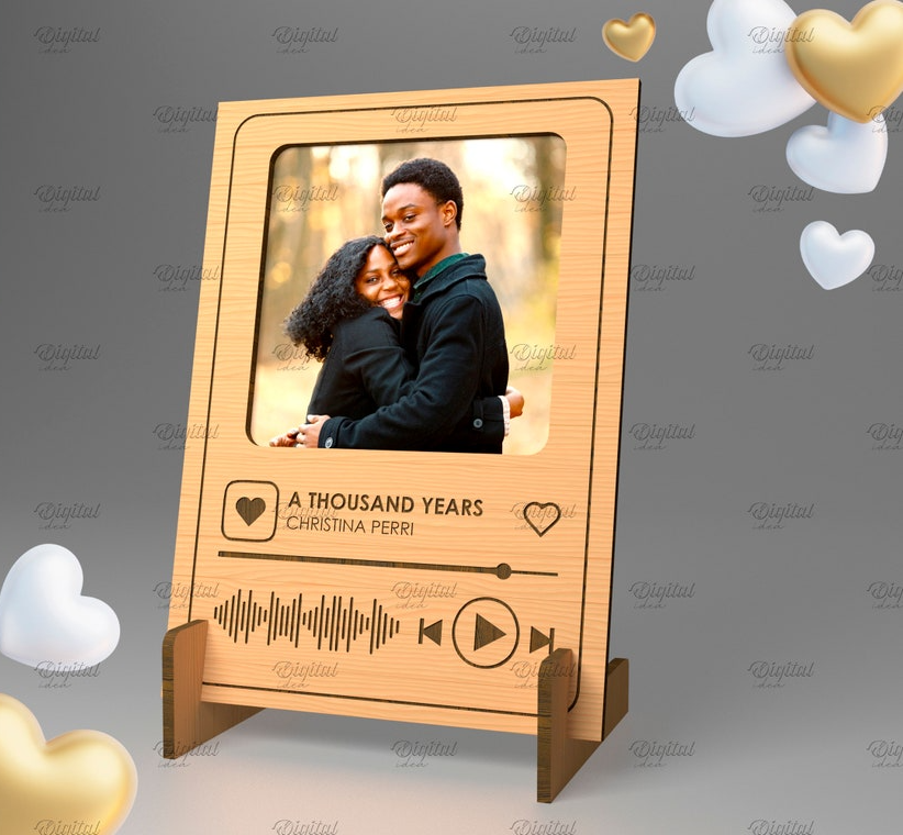 Custom Song Wooden Sign, Custom Photo Gift, Romantic Gifts For Her, Couple Valentine Gift