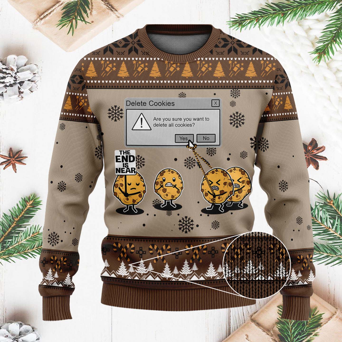 The End Is Near Delete Holiday Cookies Funny Christmas Ugly Sweater, Christmas Gifts