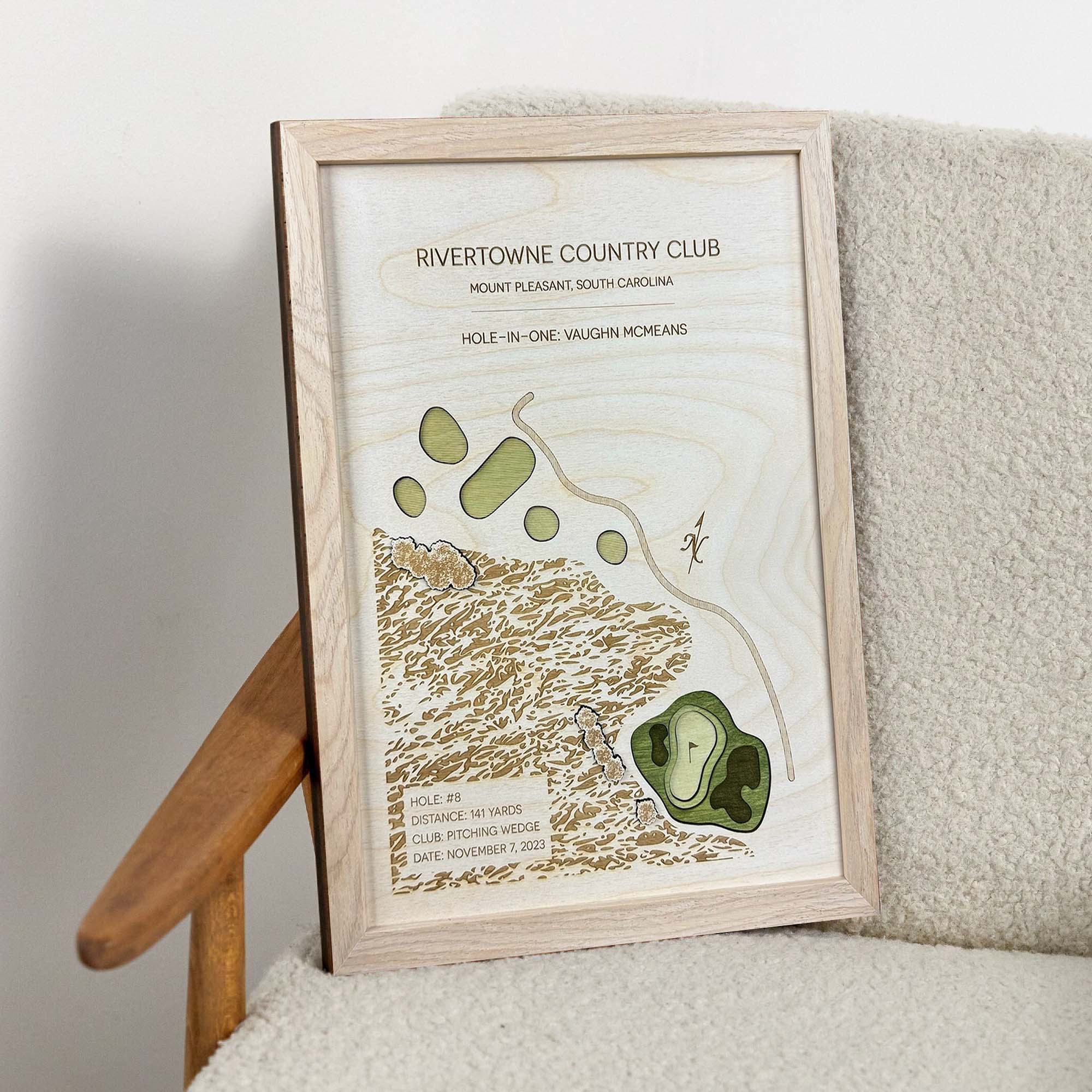 Rivertowne Country Club Custom Golf Course Map, Golf Art, Gifts For Golf Lovers