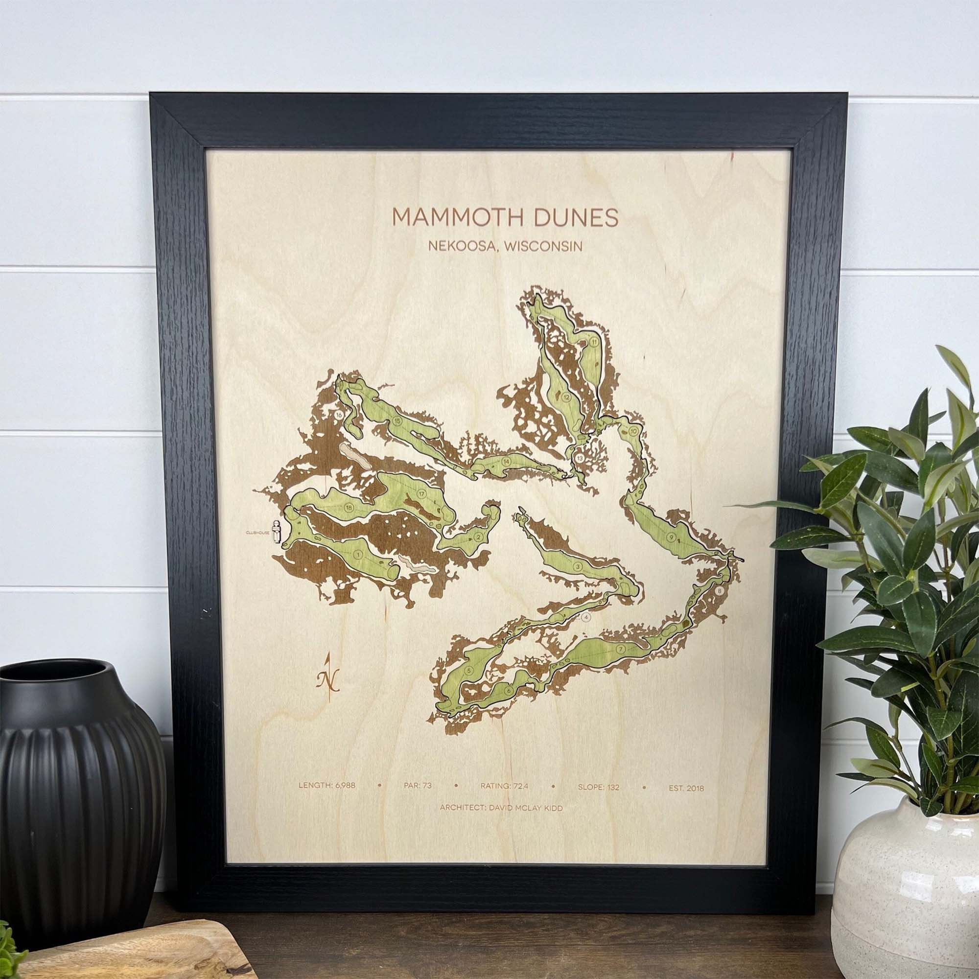 Custom Mammoth Dunes Golf Course Map, Golf Art, Goft Wood Sign, Gift For Golfers