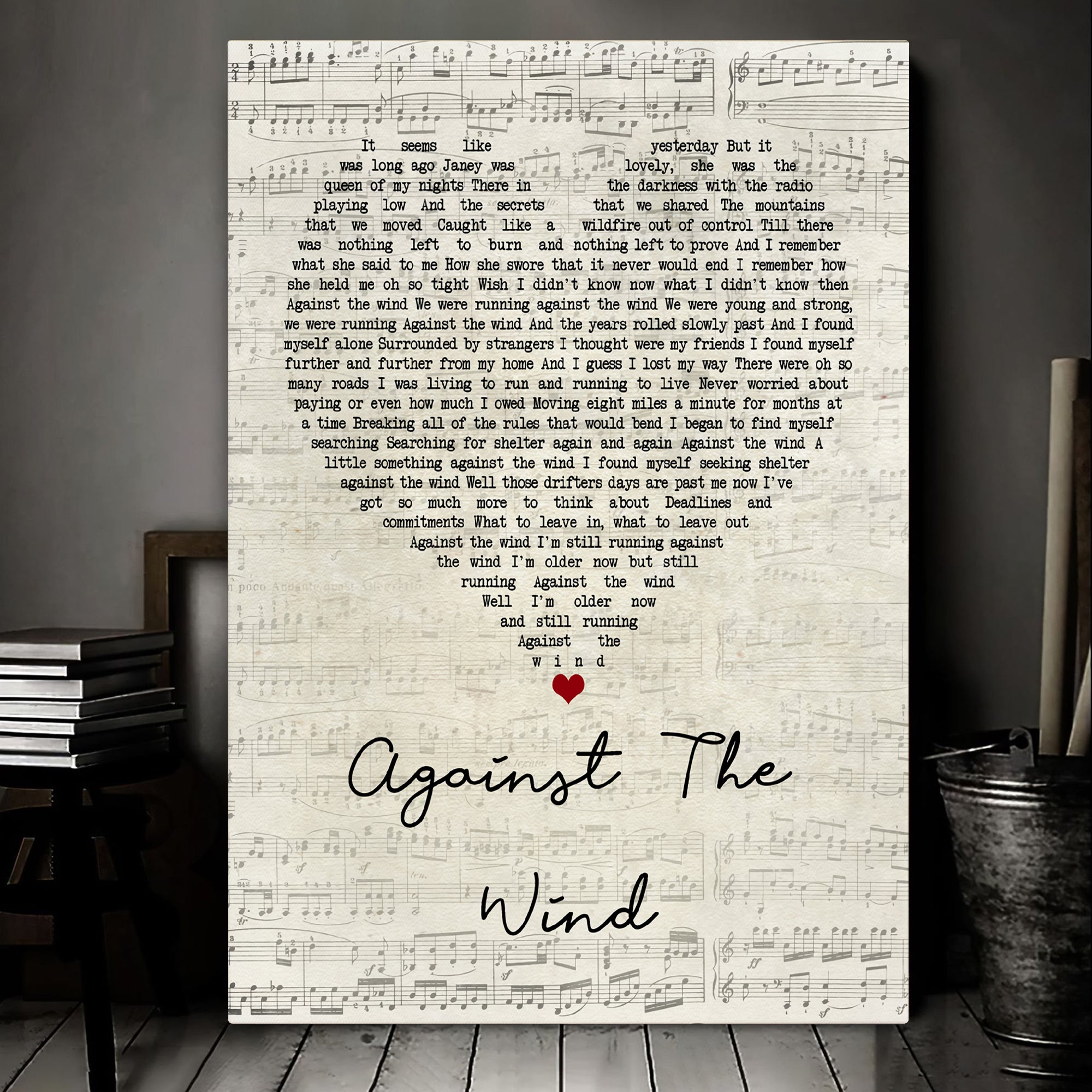 Bob Seger Against The Wind Script Heart Song Lyric Music Art Print Canvas Print Frames
