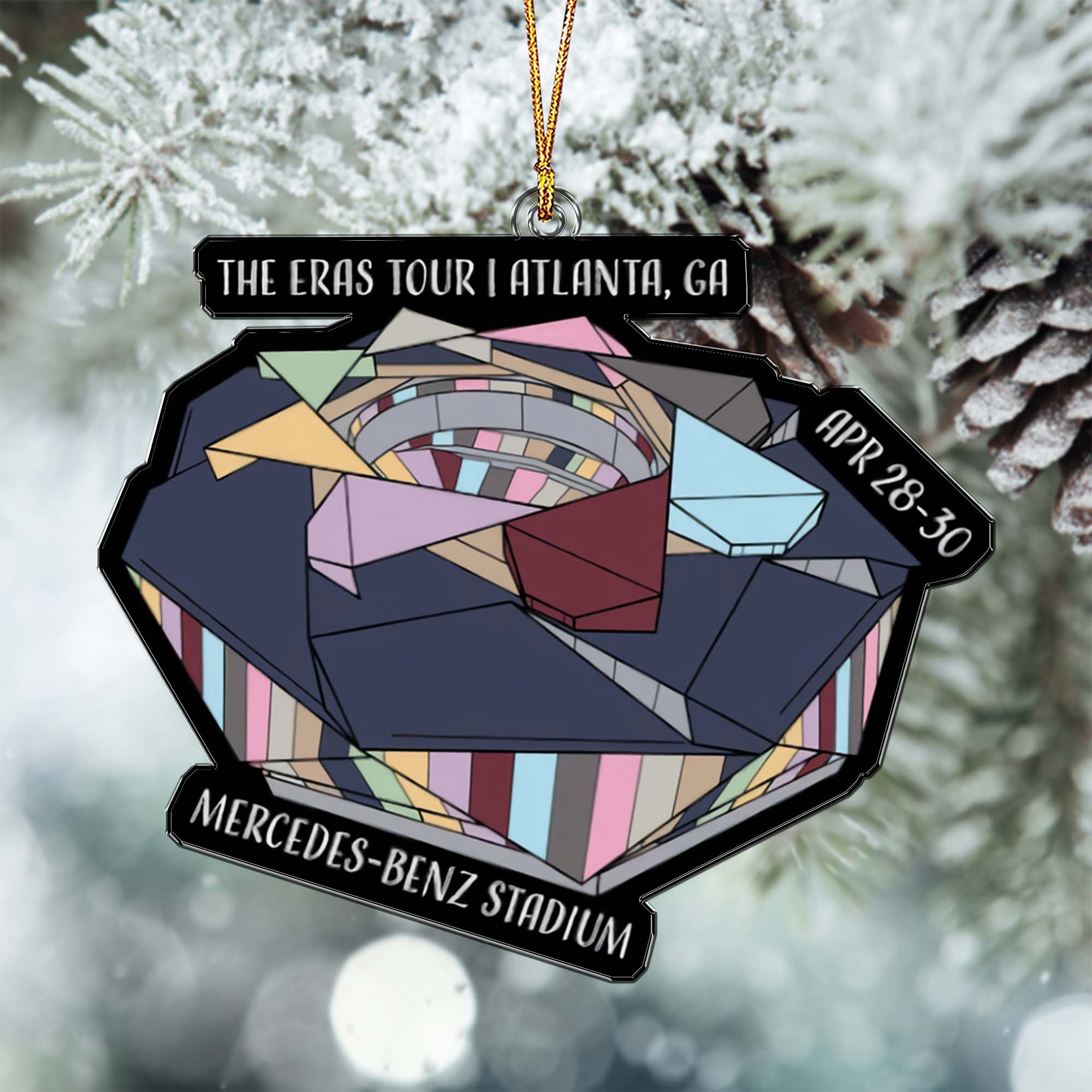 The Eras Tour Atlanta Stadium Personalized Acrylic Christmas Ornament, Gift For Swifties