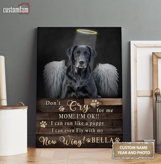 Personalized Photo Canvas Wall Art, Memorial Gifts For Dog Lovers, Dog Loss Gift, Don't Cry For Me Canvas