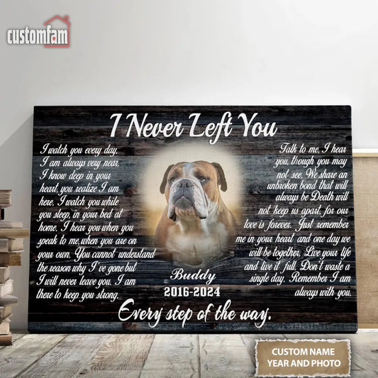 Personalized Photo Canvas Wall Art, Memorial Gifts For Dog Lovers, Dog Loss Gift, I Never Left You Canvas