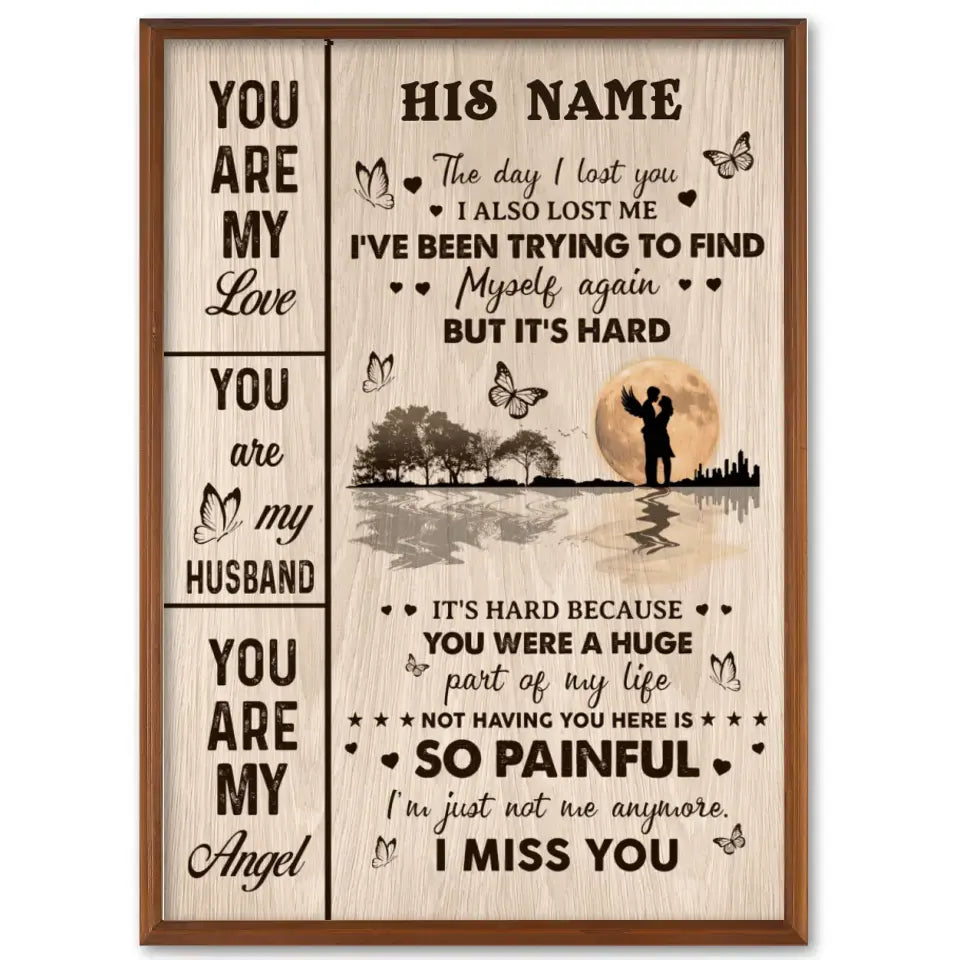 You Are My Love You Are My Husband Personalized Canvas Prints, Custom Name Memorial Framed Canvas, Loss Of Husband Gift, Gift For Father