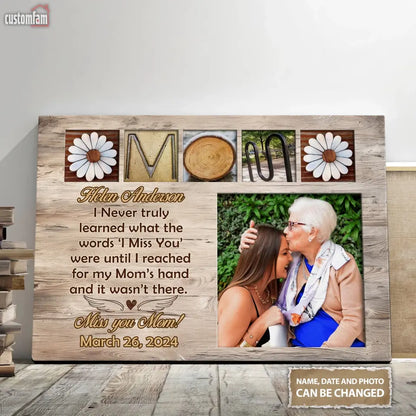 Personalized Photo Canvas prints, Custom Mother Memorial Gift, In Loving Memory Gift, Loss of Mom Sympathy Gift, Canvas Wall Art