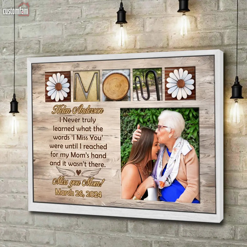 Personalized Photo Canvas prints, Custom Mother Memorial Gift, In Loving Memory Gift, Loss of Mom Sympathy Gift, Canvas Wall Art