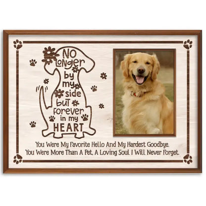 No Longer By My Side But Forever In My Heart Personalized Photo Canvas, Pet Memorial Gifts, Gift For Pet Lovers, Dog Loss Gift