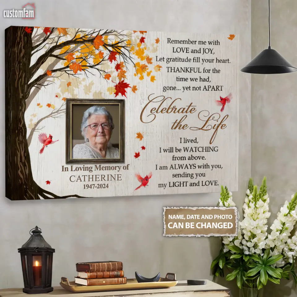 Personalized Photo Canvas Prints A Memorial Gift Customized Sympathy Gift For Loss of Mother or Wife, In Loving Memory Gift