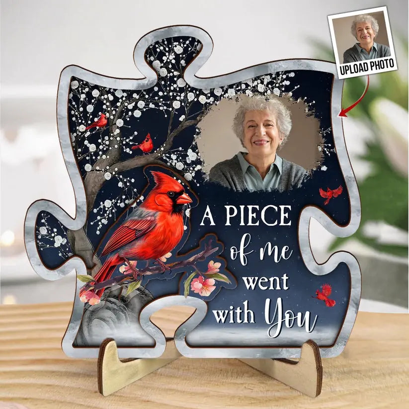 A Piece Of Me With You Personalized 2 Layered Wooden Sign, Loss Of Dad ...