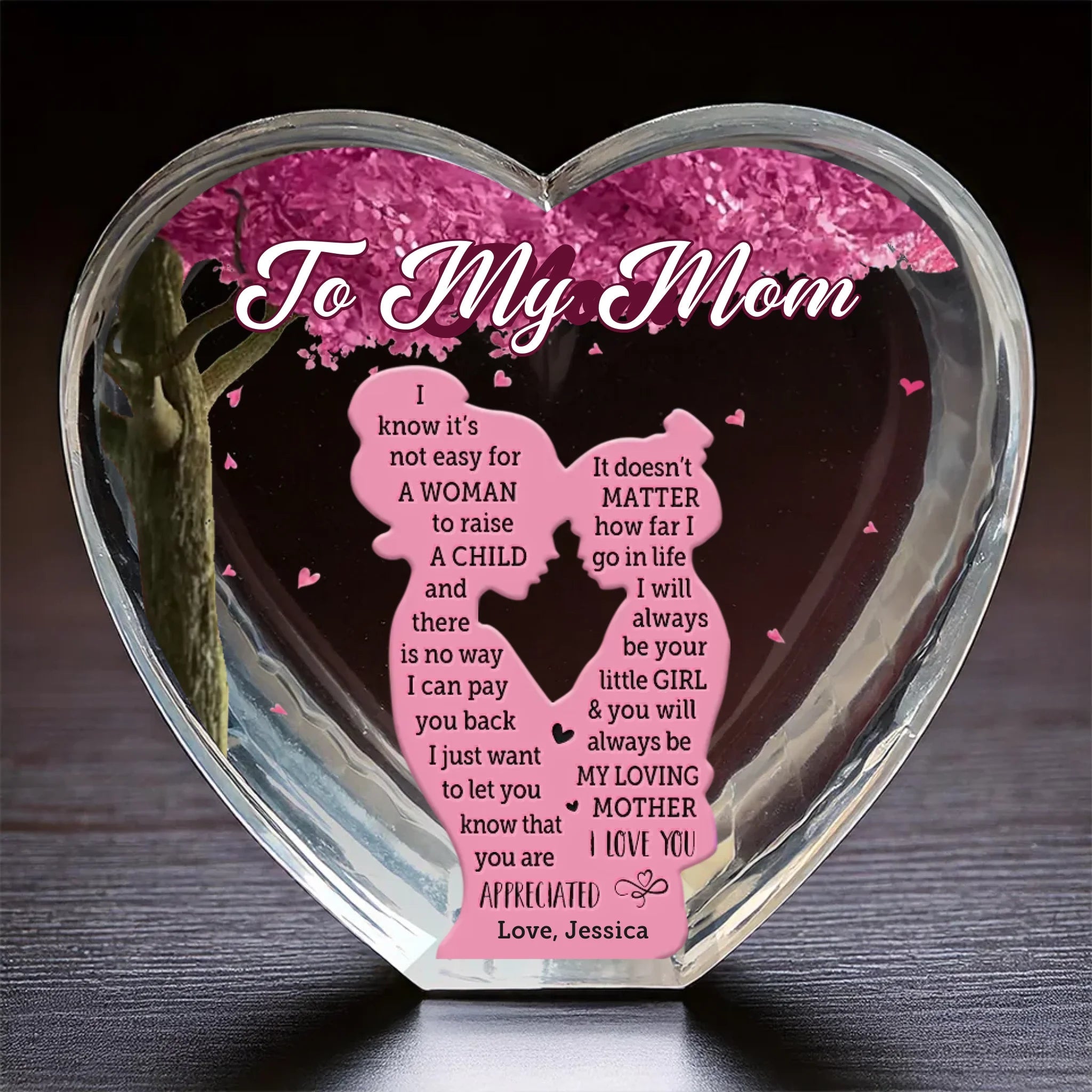 Mom Is The Heart Of The Family Personalized Acrylic Keepsake, Mothers Day Gift, Gift For Mom