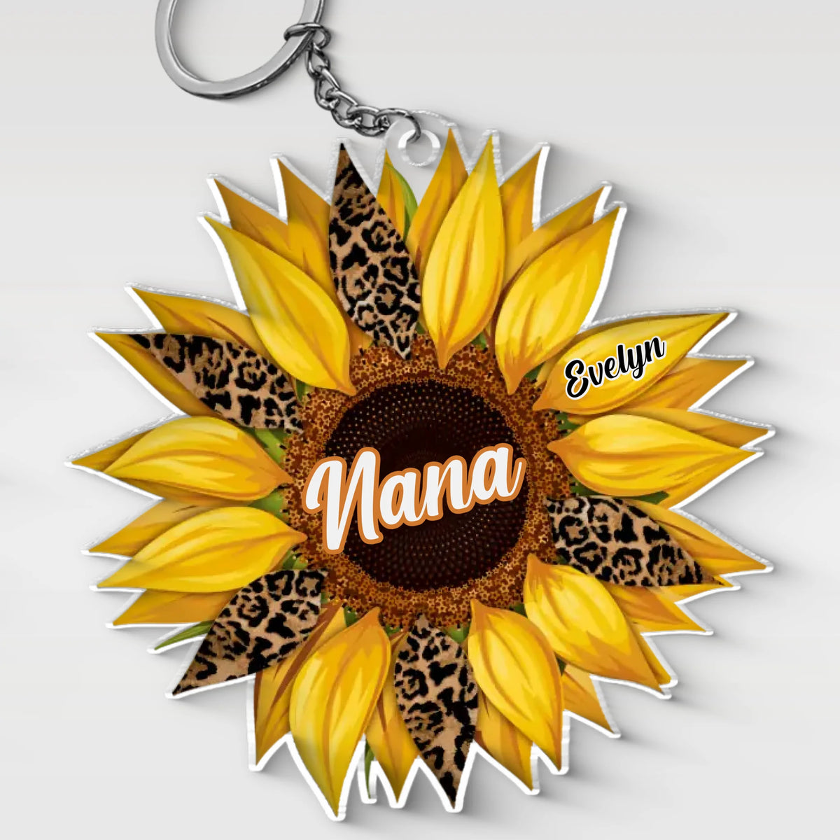Custom Sunflower Acrylic Keychain, Mother's Day Gift, Gift For Mom