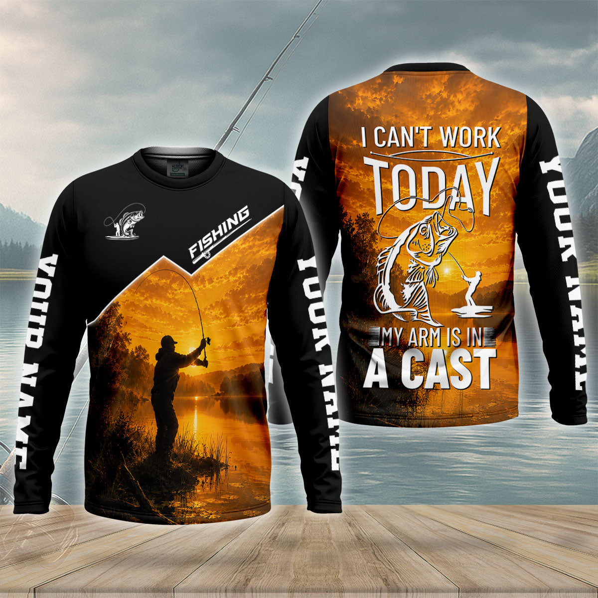 I Cant Work Today My Arm Is In A Cast UPF Shirt, Fishing Shirt For Men, Bass Fishing Shirt
