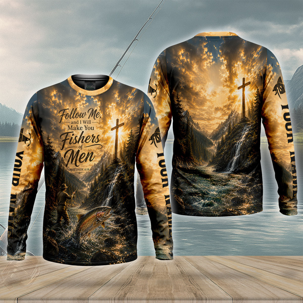 Follow Me Fishers Of Men Matthew 419 Custom UPF Shirt, Angler Shirt, Mens Fishing Shirt