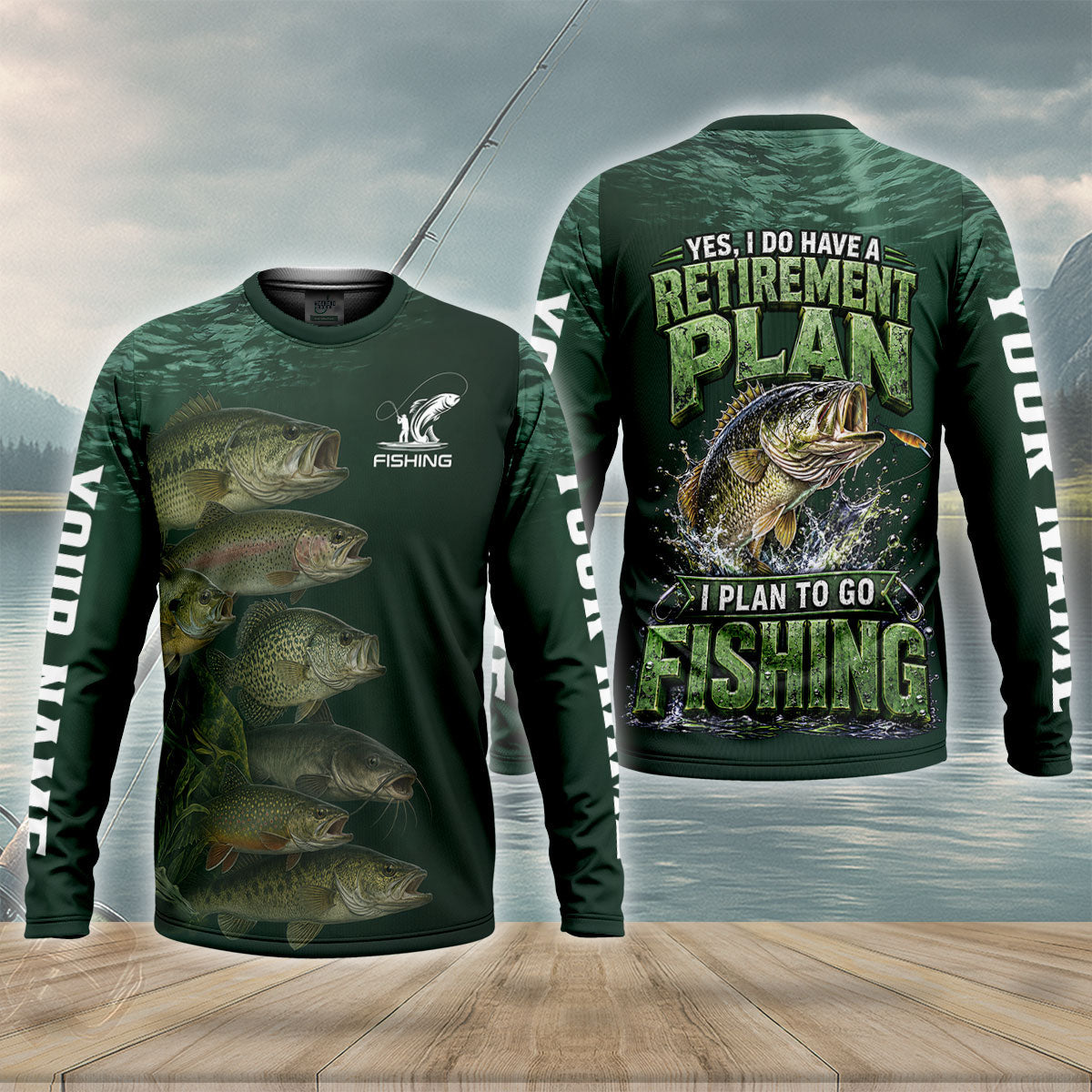 Retirement Plan Fishing UPF Shirt, Long Sleeve Fishing Shirt, Mens Fishing Shirts