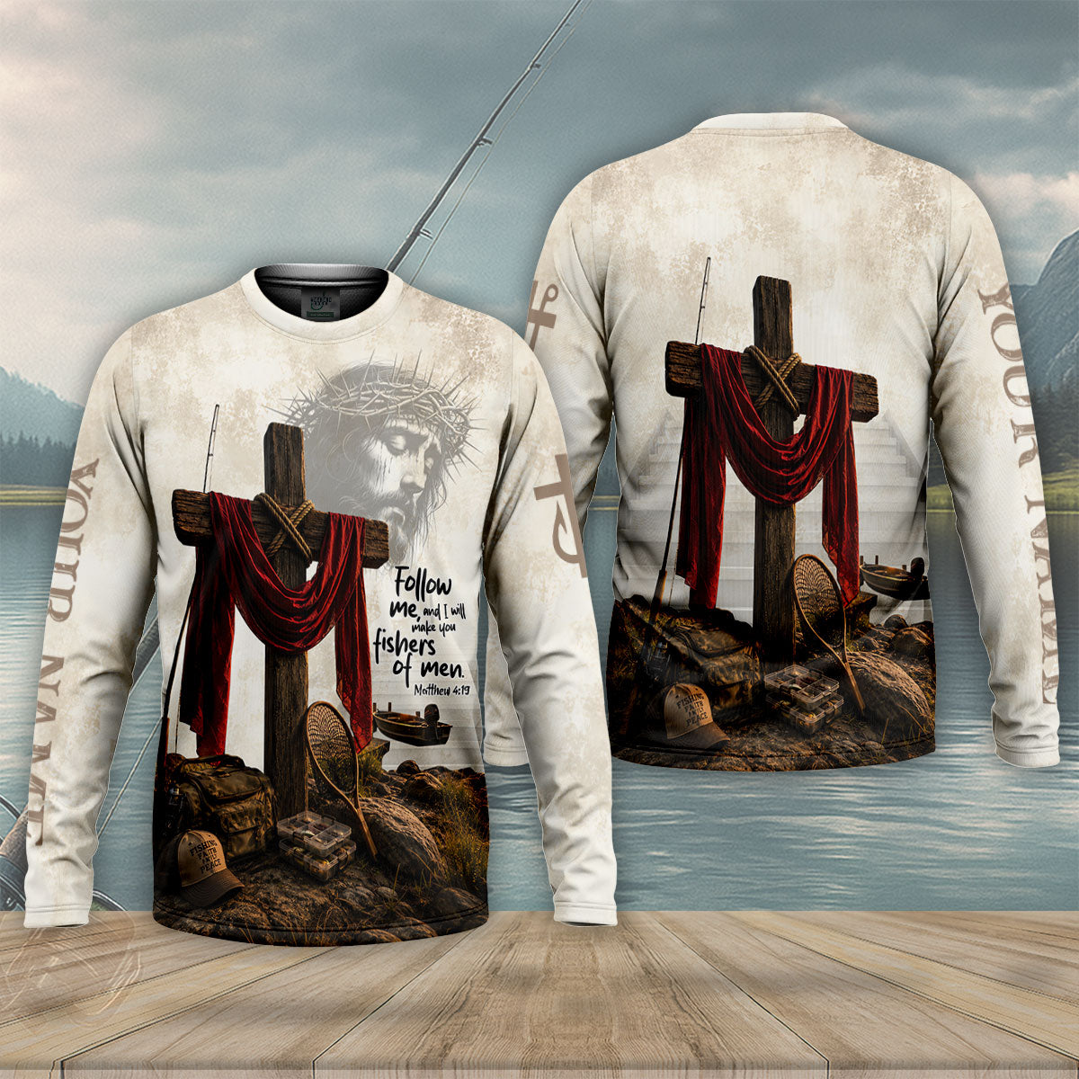 Follow Me Fishers Of Men Matthew 419 UPF Shirt, Long Sleeve Shirt, Mens Fishing Tee