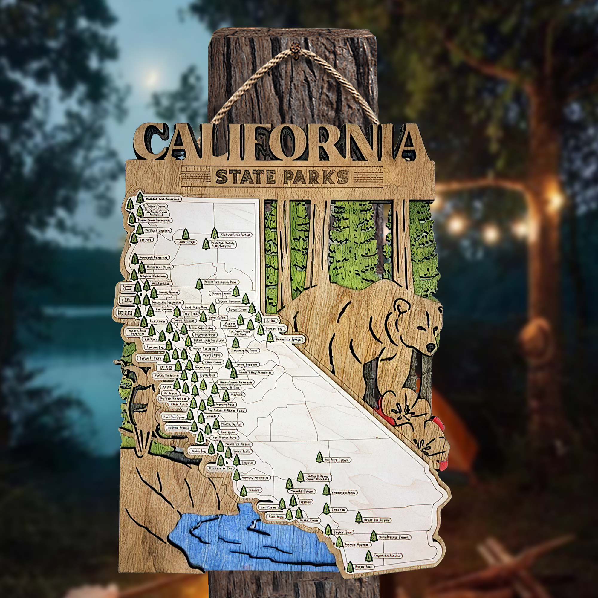 California State Park Map, Personalized Travel Map, Gift For Travelers ...