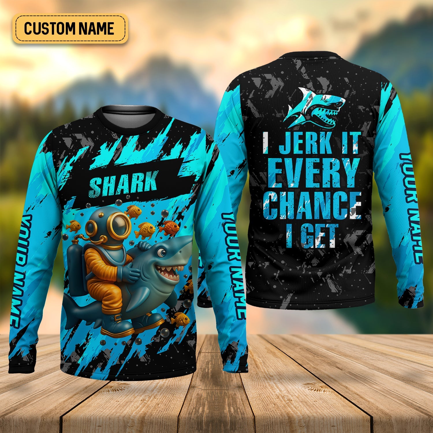 Shark Fishing UPF Shirts, Shark T-shirt, Long Sleeve Fishing Shirts, Funny Fishing Shirt, Gift For Fisherman