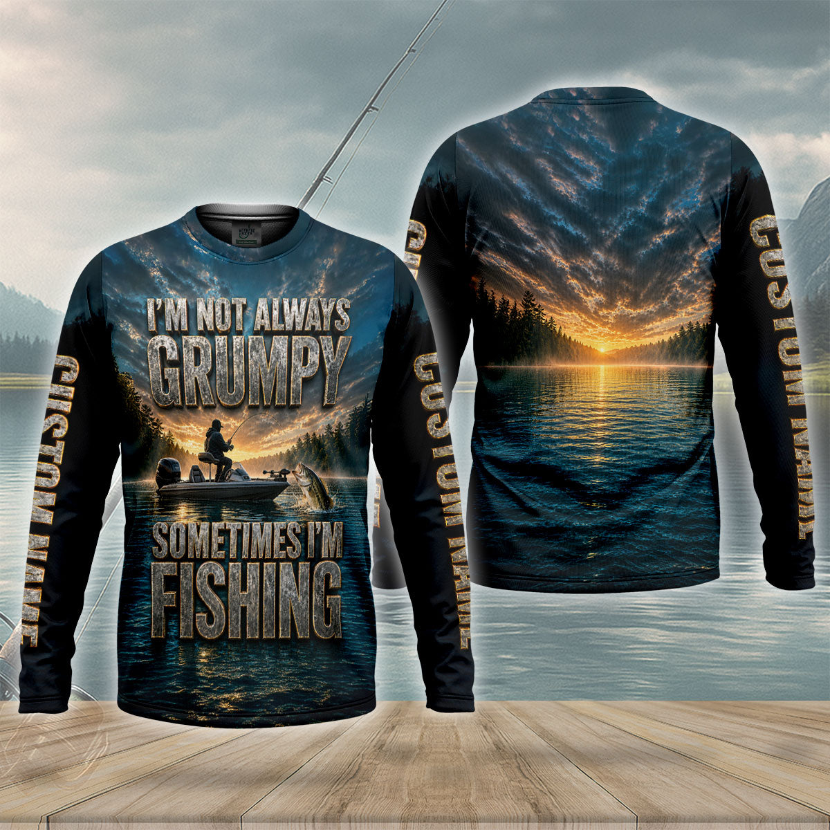 Im Not Always Grumpy Sometimes Im Fishing UPF Shirt, Fishing Shirts For Men, Fishing Shirt