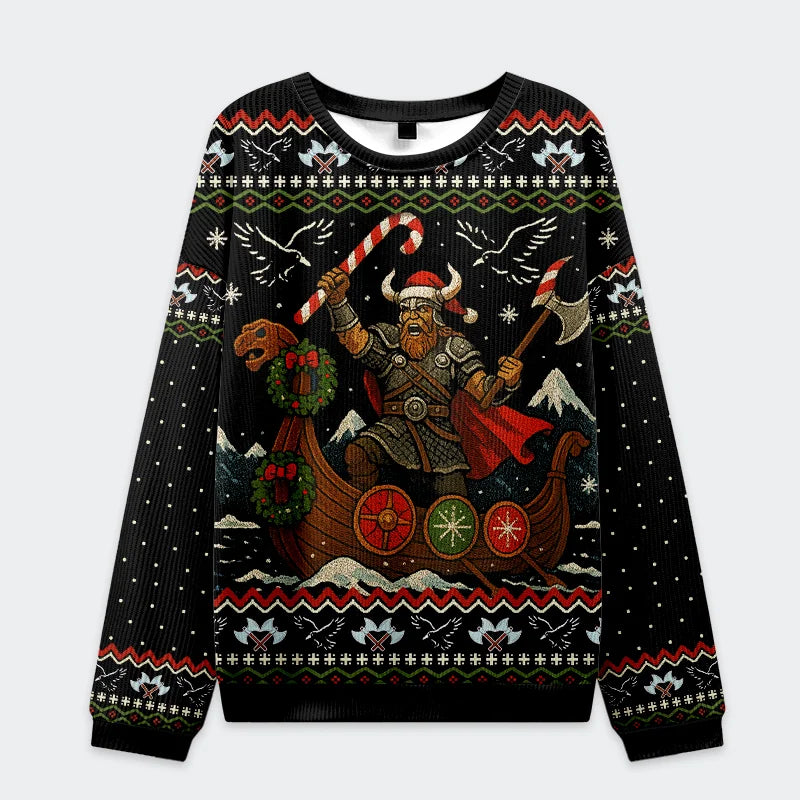 Vikings Celebrate Funny Ugly Sweater, Ugly Xmas Sweater, Christmas Ugly Sweatshirt