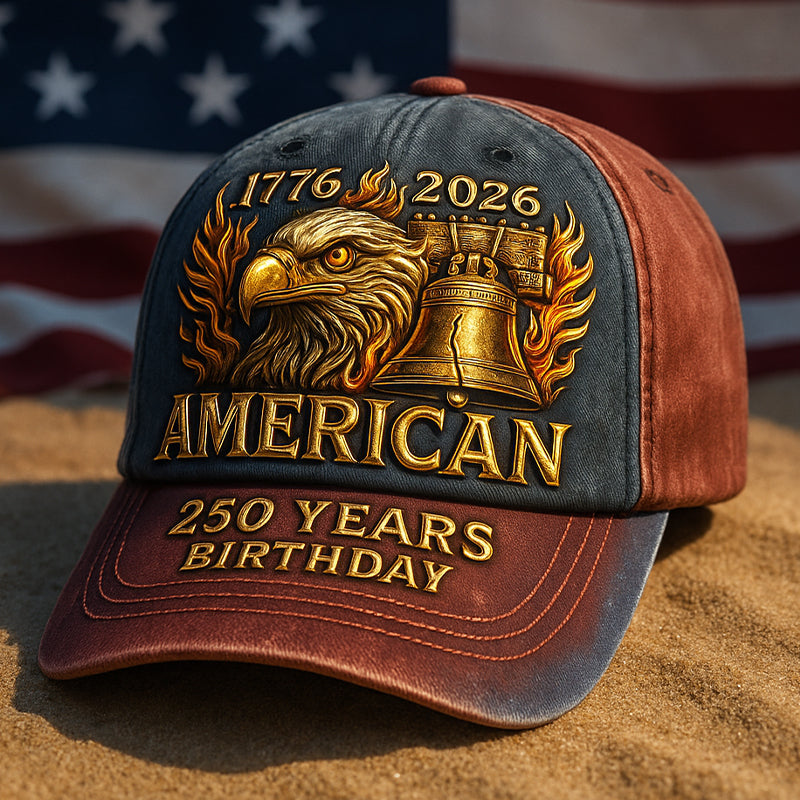 U.S. 250th Anniversary Hat United States 250th Anniversary Printed Hat, Patriotic Hat, Classic Cap