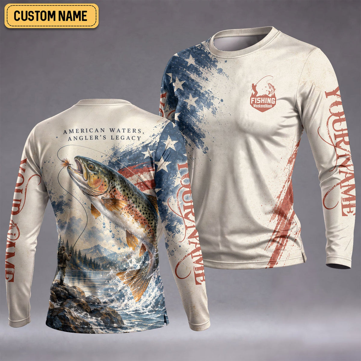 American Waters Anglers Legacy Custom UPF Shirt, Fly Fishing Shirt, Womens Fishing Tee