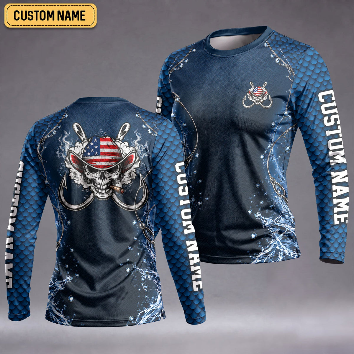 America Cowboy Skull Fishing Custom UPF Shirt, Fishing Jersey, Fishing Apparel For Women