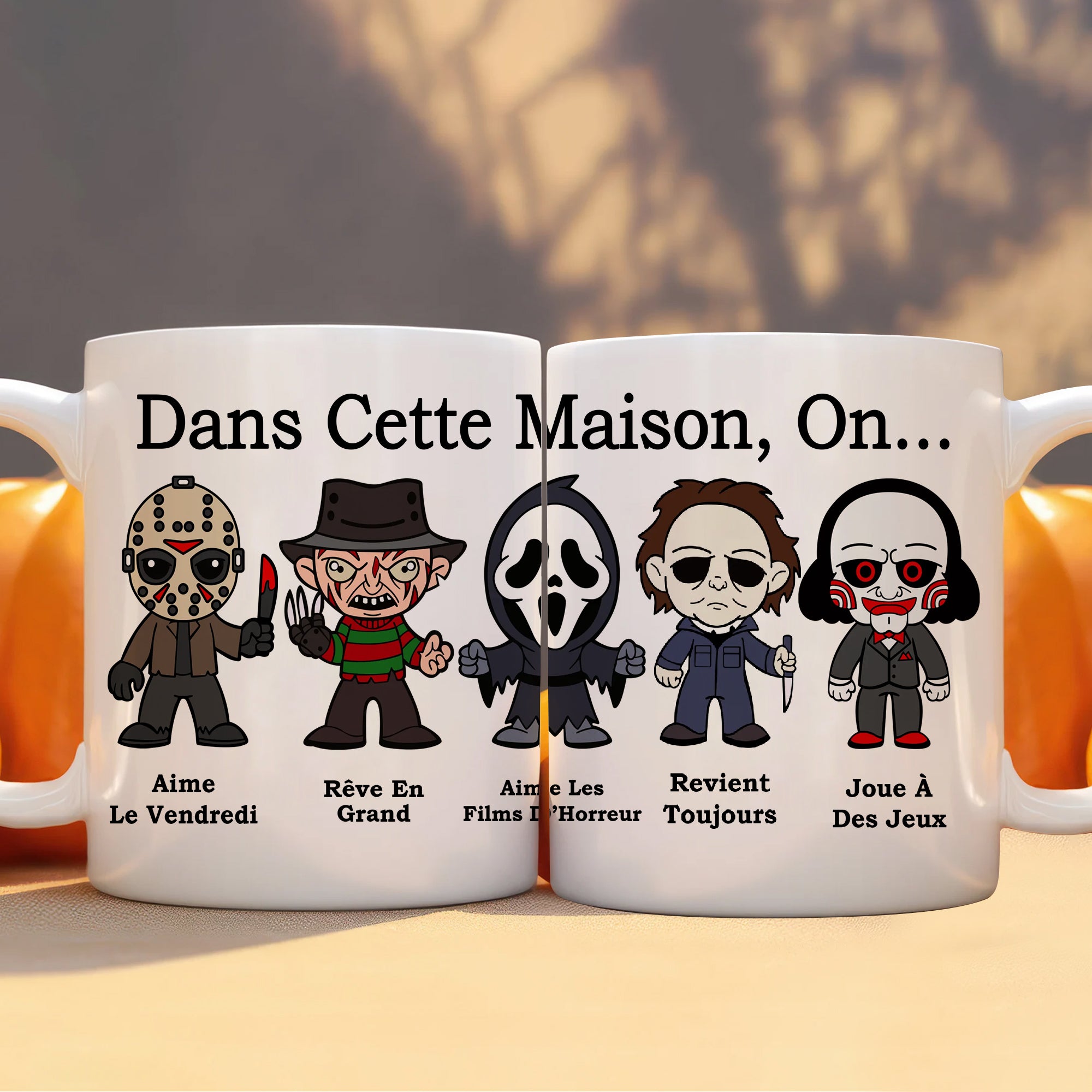 Tasse À Café D'Halloween Assortie (Doit Être Commandée Avec Un Panneau En Bois Avec Cadre. Non Vendu Séparément)