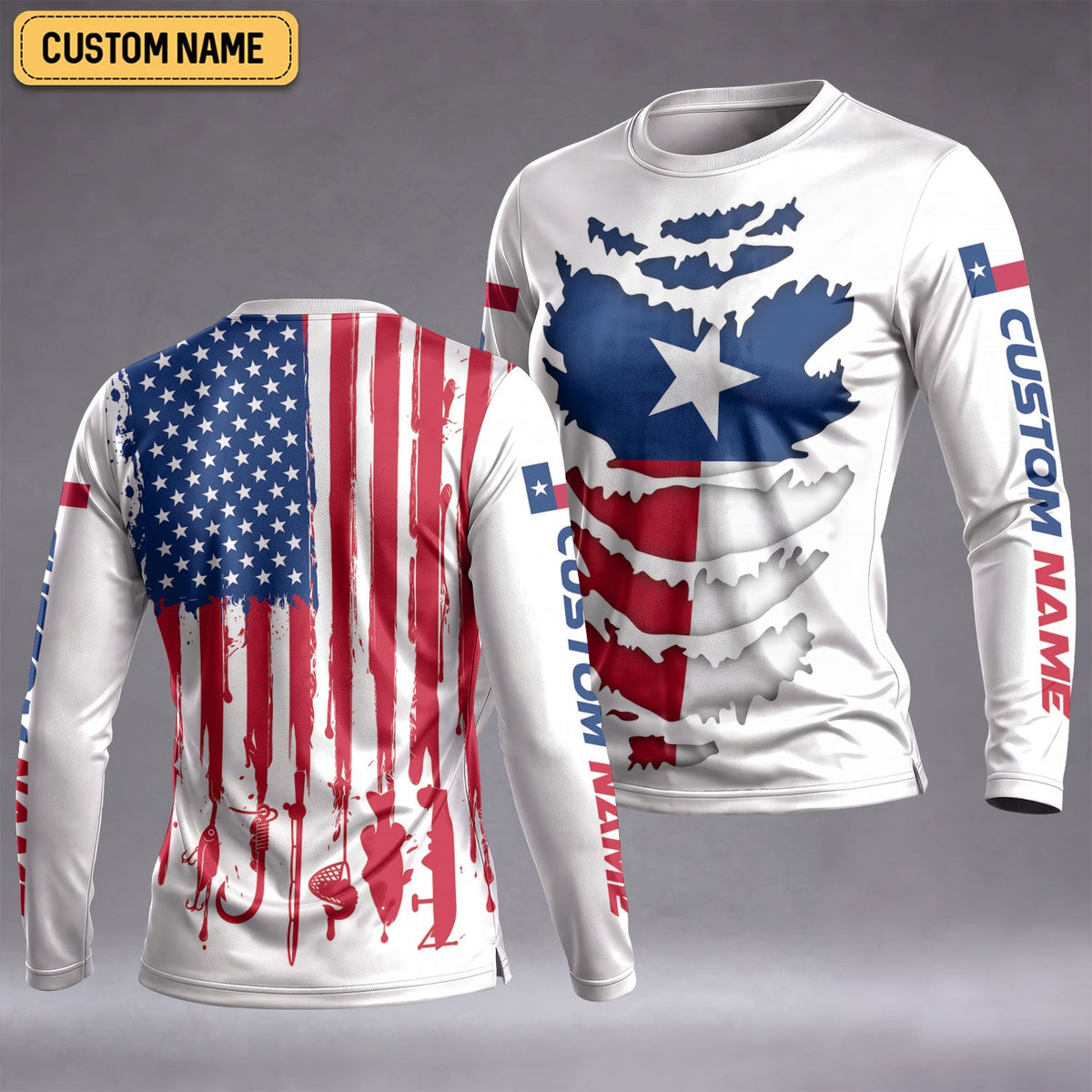 Custom State Pride Fishing Flag UPF Shirt, Long Sleeve Fishing Shirt, Womens Fishing Apparel